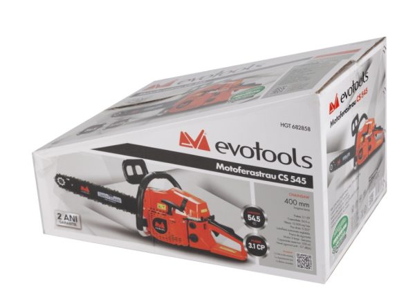 *Super Oferta* Drujba Benzina 3.1cp, 400mm, 54.5cmc, 10500mm racire cu aer, easy-start, Evotools 682858