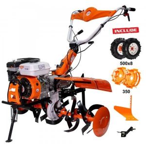 Motosapatoare Ruris 753K, Motor 7.5 CP, Roti Cauciuc 5.00x8, Roti Metalice 350, Plug Ts103 si Adaptor